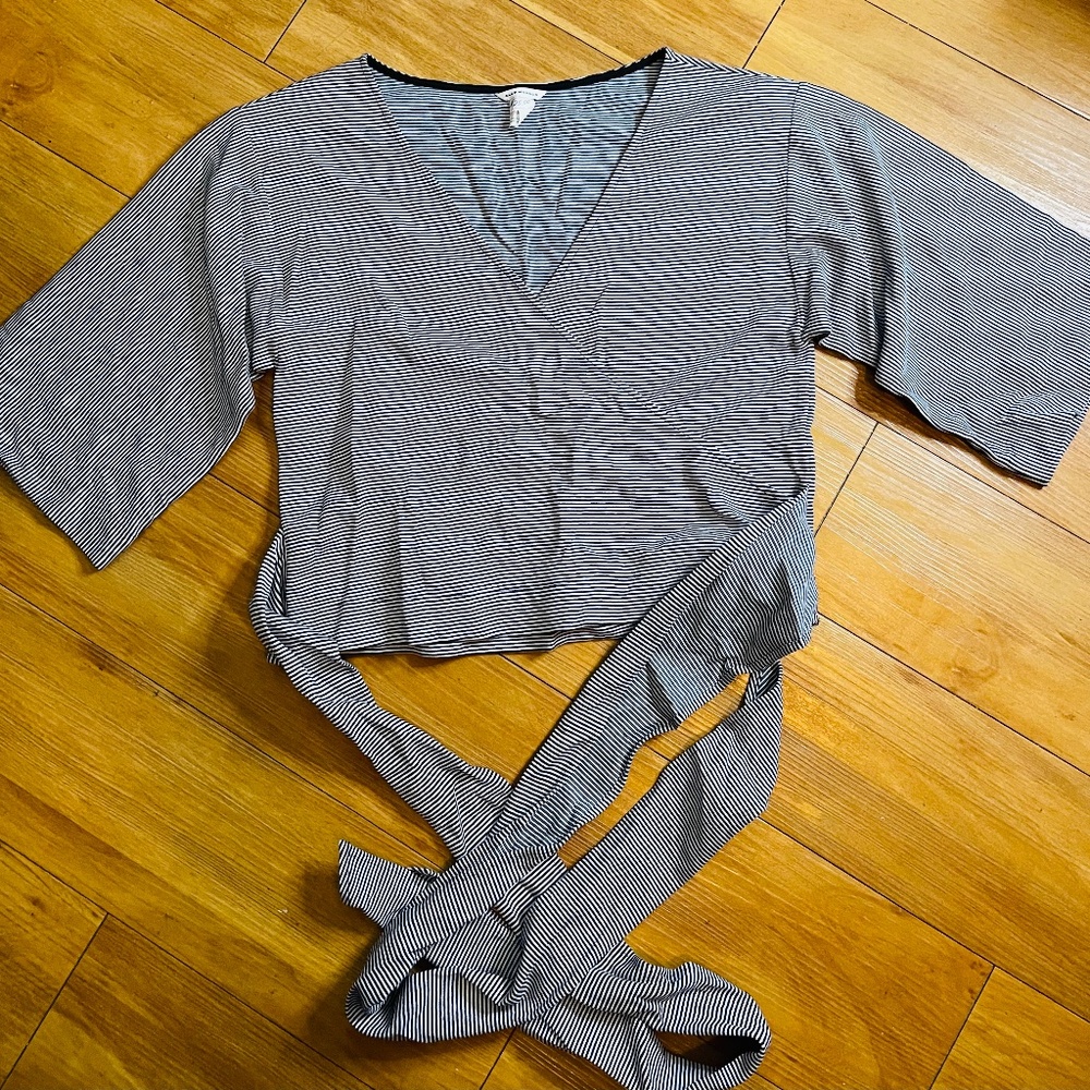 Club Monaco waist wrap blouse